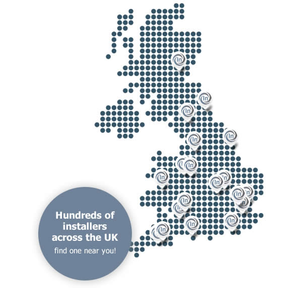 The map of the UK and installers locations