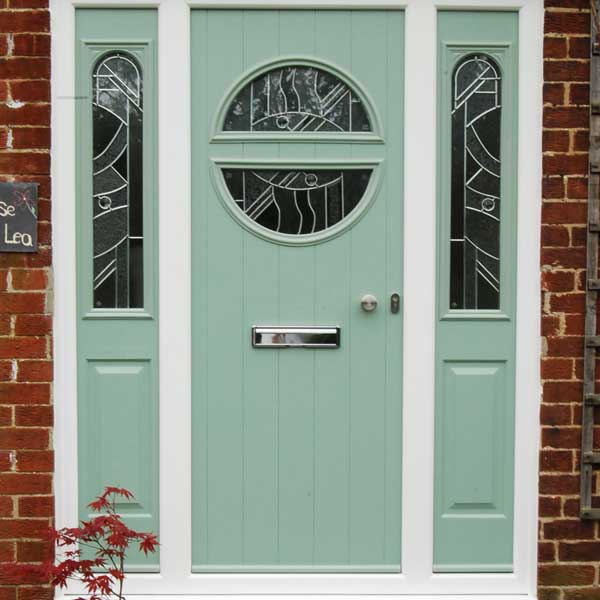 Chartwell green composite door with glazing