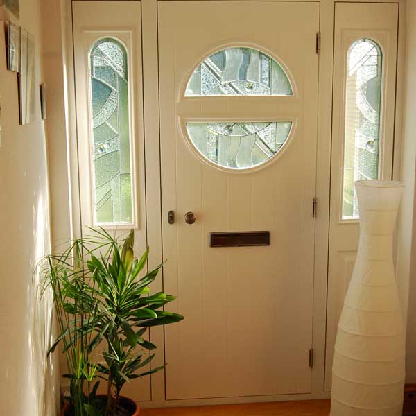 Internal view of dual colour composite door