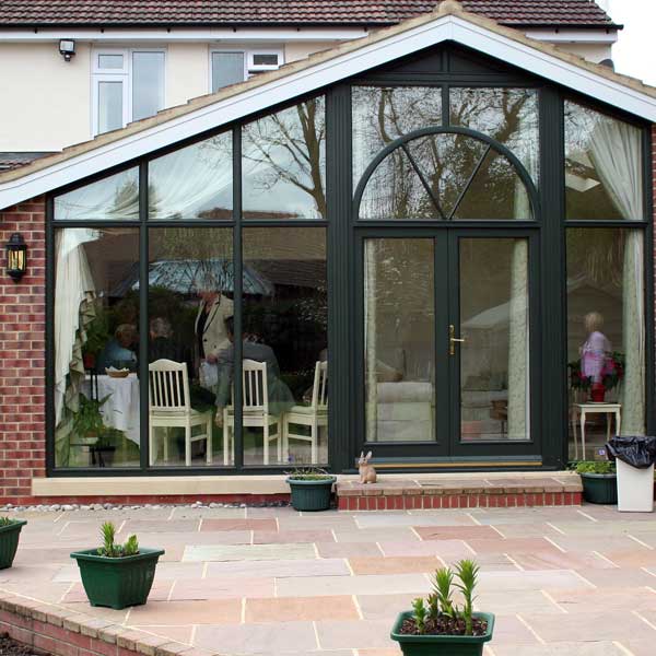 Modern looking timber french doors in black