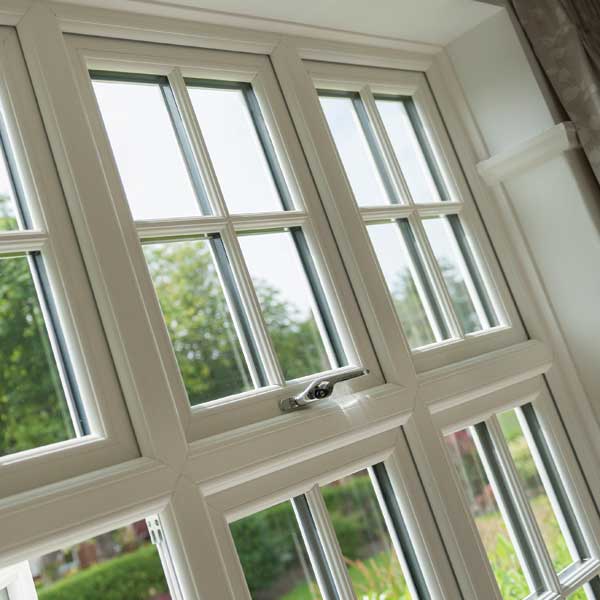 Timber effect casement windows