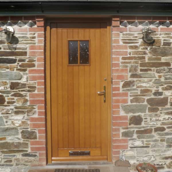 Timber front door with glazing