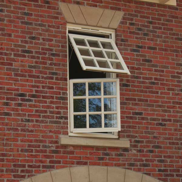 Timber mock sash window open